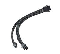 Silverstone SST-PP07E-PCIB - 25cm 8pin vers PCI-E 6+2pin Cable d'extension manchonné, Noir