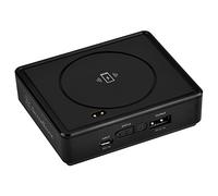 SilverStone SST-QIB052 - 2-en-1 5200mAH Chargeur sans-fil avec double port USB pour charger simultanément, chargement sans-fil avec appareils compatibles Qi, empilable, noir