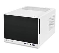 SilverStone Boîtier PC SST-SG13WB-Q Sugo – Cube compact Mini-ITX, panneau plastique, noir/blanc