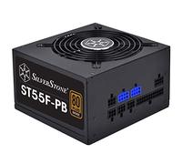 SilverStone SST-ST55F-PB - Série Strider Plus, 550W 80 Plus Bronze ATX Alimentation PC, bruit réduit, 120mm, Câblage 100% modulaire