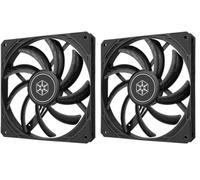 SilverStone Technology Air Slimmer 140, Ventilateur amélioré Mince de 140 mm avec Gamme complète PWM, SST-AS140B (Lot de 2)