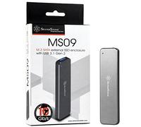 SilverStone Technology Boîtier M.2 SATA SSD vers USB 3.1 Gen 2 avec boîtier rétractable USB Type-A en Aluminium Gris Anthracite MS09C
