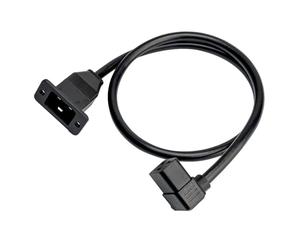 SilverStone Technology PP16-2019D-80 - Câble rallonge d’alimentation C20 vers C19 à angle de 90 degrés vers le bas avec conception de prise verrouillable (80cm), SST-PP16-2019D-80