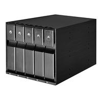 SilverStone Technology SST-FS305-12G - Fond de Panier en Rack Mobile, 5 Plateaux, échangeables à Chaud en Aluminium avec Ventilateur et verrou pour boîtier de Disque Dur SAS-12G/SATA 6G Noir