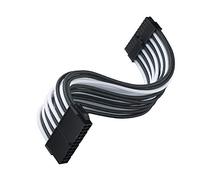 SilverStone Technology SST-PP07E-MBB - Câble d'extension Gainé de 30 cm, Carte mère 24 Broches à 24 broches, Noir + Blanc 40213
