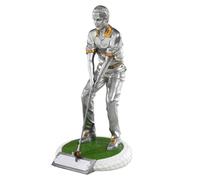 SilverTrophy: Trophée de golf, gagnant, golfeur masculin, longest Drive, Nearest The Pin, Golf Clubs, Stag Do's, Business Golf Days, cadeau 3D peint à la main, plaque de gravure argent et or, 23 cm