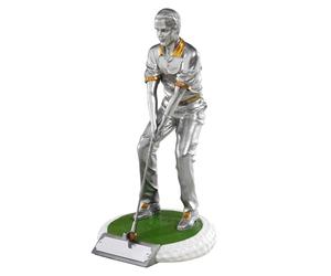 SilverTrophy: Trophée de golf, gagnant, golfeur masculin, longest Drive, Nearest The Pin, Golf Clubs, Stag Do's, Business Golf Days, cadeau 3D peint à la main, plaque de gravure argent et or, 23 cm