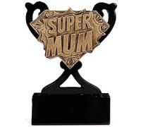 SilverTrophy: Trophée de reconnaissance de la meilleure maman du monde, cadeau de remerciement, nouvelle maman, maman héroïne, meilleure maman jamais, cadeau d'enfants, mini tasse noire et or