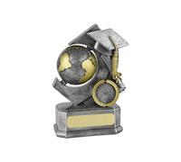 SilverTrophy: Trophée de remise des diplômes universitaires, « Well Done Achievement », « Academic Recognition », Globe, gagnant du prix, Leavers, Travail acharné, cadeau, honneurs, distinction
