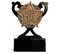 SilverTrophy: You're A Star Mini Cup Trophée Well Done, Congratulations, Fier, Kids Prize, School, Positivité, Achievement, Hard Work, Black & Gold 8 cm, personnalisable