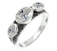 SILVERTROVE avec pierre précieuse Améthyste verte Pour homme et femme Bague plaquée argent Toutes tailles Fait main Cadeau Bijoux CRG1262AH_57 (18.1)