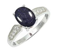 SILVERTROVE avec pierre précieuse Pierre de soleil synthétique Bague plaquée argent homme et femme Fait main Cadeau Bijoux CRG1250CA_69 (22.0)