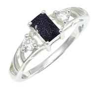 SILVERTROVE avec pierre précieuse Pierre de soleil synthétique Bague plaquée argent homme et femme Fait main Cadeau Bijoux CRG1248CA_63 (20.1)
