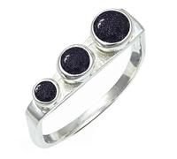 SILVERTROVE avec pierre précieuse Pierre de soleil synthétique Pour homme et femme Bague plaquée argent Toutes tailles Fait main Cadeau Bijoux CRG1265CA_73 (23.2)