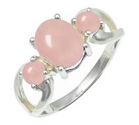 SILVERTROVE avec pierre précieuse Quartz rose Pour homme et femme Bague plaquée argent Toutes tailles Fait main Cadeau Bijoux CRG1264BX_74 (23.6)