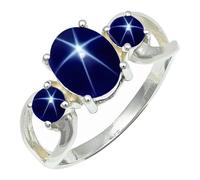 SILVERTROVE avec pierre précieuse Saphir bleu Linde Star (laboratoire) Bague plaquée argent Pour homme et femme Cadeau Toutes tailles Bijoux CRG1264BG_53 (16.9)
