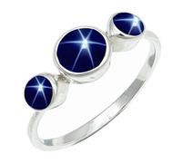 SILVERTROVE avec pierre précieuse Saphir bleu Linde Star (laboratoire) Pour homme et femme Bague plaquée argent Toutes tailles Fait main Cadeau Bijoux CRG1263BG_53 (16.9)