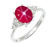 SILVERTROVE avec pierre précieuse Saphir rose Linde Star (laboratoire) Bague plaquée argent homme et femme Cadeau Bijoux CRG1246BH_53 (16.9)