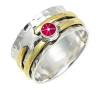 SILVERTROVE avec pierre précieuse Saphir rose Linde Star (laboratoire) Pour homme et femme Bague plaquée argent Toutes tailles Fait main Cadeau Bijoux CRG1266BH_53 (16.9)