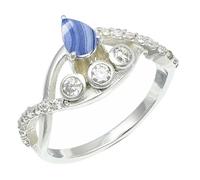 SILVERTROVE Bague avec pierre précieuse Agate dentelle bleue Argent sterling 925 Argent sterling 925 Pour homme et femme Cadeau Toutes tailles Bijoux CRG1253CG_69 (22.0)