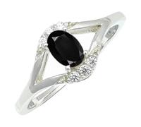 SILVERTROVE Bague avec pierre précieuse Onyx noir Argent sterling 925 Argent sterling 925 Pour homme et femme Cadeau Toutes tailles Bijoux CRG1243AE_56 (17.8)