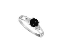 SILVERTROVE Bague avec pierre précieuse Onyx noir cabochon Pour homme et femme Argent sterling 925 Toutes tailles Fait main Cadeau Bijoux CRG1238BY_72 (22.9)