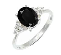 SILVERTROVE Bague avec pierre précieuse Onyx noir Pour homme et femme Argent sterling 925 Toutes tailles Fait main Cadeau Bijoux CRG1246AE_52 (16.6)