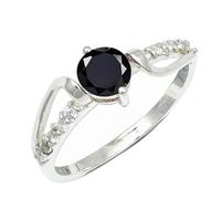 SILVERTROVE Bague avec pierre précieuse Onyx noir Pour homme et femme Argent sterling 925 Toutes tailles Fait main Cadeau Bijoux CRG1242AE_62 (19.7)