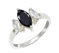 SILVERTROVE Bague avec pierre précieuse Onyx noir Pour homme et femme Argent sterling 925 Toutes tailles Fait main Cadeau Bijoux CRG1244AE_61 (19.4)