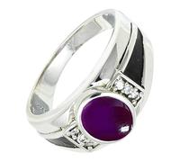 SILVERTROVE Bague avec pierre précieuse Pour homme et femme Argent sterling 925 Toutes tailles Fait main Cadeau Bijoux CRG1166BW_47 (15.0)
