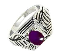 SILVERTROVE Bague avec pierre précieuse Pour homme et femme Argent sterling 925 Toutes tailles Fait main Cadeau Bijoux CRG1169BW_55 (17.5)
