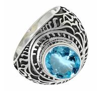 SILVERTROVE Bague avec pierre précieuse Pour homme et femme Argent sterling 925 Toutes tailles Fait main Cadeau Bijoux CRG1219AK_57 (18.1)