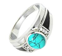 SILVERTROVE Bague avec pierre précieuse Pour homme et femme Argent sterling 925 Toutes tailles Fait main Cadeau Bijoux CRG1166BU_63 (20.1)