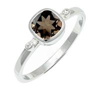 SILVERTROVE Bague avec pierre précieuse Quartz fumé Pour homme et femme Argent sterling 925 Toutes tailles Fait main Cadeau Bijoux CRG1245AD_60 (19.1)