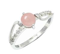 SILVERTROVE Bague avec pierre précieuse Quartz rose Argent sterling 925 Argent sterling 925 Pour homme et femme Cadeau Toutes tailles Bijoux CRG1242BX_74 (23.6)