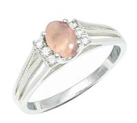 SILVERTROVE Bague avec pierre précieuse Quartz rose Pour homme et femme Argent sterling 925 Toutes tailles Fait main Cadeau Bijoux CRG1241BX_74 (23.6)