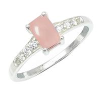 SILVERTROVE Bague avec pierre précieuse Quartz rose Pour homme et femme Argent sterling 925 Toutes tailles Fait main Cadeau Bijoux CRG1239BX_74 (23.6)