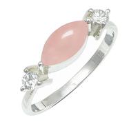 SILVERTROVE Bague avec pierre précieuse Quartz rose Pour homme et femme Argent sterling 925 Toutes tailles Fait main Cadeau Bijoux CRG1249BX_74 (23.6)