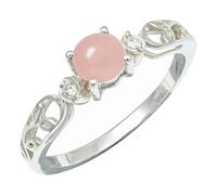 SILVERTROVE Bague avec pierre précieuse Quartz rose Pour homme et femme Argent sterling 925 Toutes tailles Fait main Cadeau Bijoux CRG1237BX_74 (23.6)