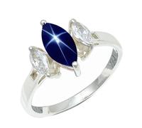 SILVERTROVE Bague avec pierre précieuse Saphir bleu Linde Star (laboratoire) Pour homme et femme Argent sterling 925 Toutes tailles Fait main Cadeau Bijoux CRG1244BG_53 (16.9)