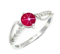 SILVERTROVE Bague avec pierre précieuse Saphir rose Linde Star (laboratoire) Argent sterling 925 Argent sterling 925 Pour homme et femme Cadeau Toutes tailles Bijoux CRG1242BH_53 (16.9)