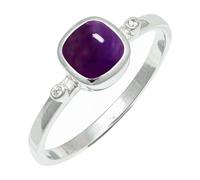 SILVERTROVE Bague en argent sterling 925 avec pierre précieuse Améthyste cabochon pour homme et femme, article cadeau, bijoux faits main CRG1245BW_51 (16.2)