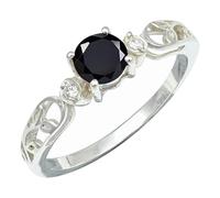 SILVERTROVE Bague en argent sterling 925 avec pierre précieuse Onyx noir pour homme et femme, article cadeau, bijoux faits main CRG1237AE_59 (18.8)