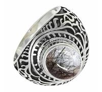 SILVERTROVE Bague en argent sterling 925 avec pierre précieuse pour homme et femme, article cadeau, bijoux faits main CRG1219BL_65 (20.7)