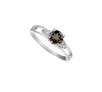 SILVERTROVE Bague en argent sterling 925 avec pierre précieuse Quartz fumé pour homme et femme, article cadeau, bijoux faits main CRG1238AD_68 (21.6)