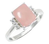 SILVERTROVE Bague en argent sterling 925 avec pierre précieuse Quartz rose pour homme et femme, article cadeau, bijoux faits main CRG1252BX_74 (23.6)