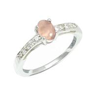 SILVERTROVE Bague en argent sterling 925 avec pierre précieuse Quartz rose pour homme et femme, article cadeau, bijoux faits main CRG1240BX_74 (23.6)