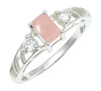 SILVERTROVE Bague en argent sterling 925 avec pierre précieuse Quartz rose pour homme et femme, article cadeau, bijoux faits main CRG1248BX_74 (23.6)