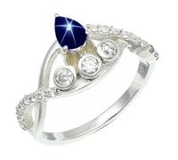 SILVERTROVE Bague en argent sterling 925 avec pierre précieuse Saphir bleu Linde Star (laboratoire) pour homme et femme, article cadeau, bijoux faits main CRG1253BG_53 (16.9)