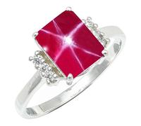 SILVERTROVE Bague en argent sterling 925 avec pierre précieuse Saphir rose Linde Star (laboratoire) pour homme et femme, article cadeau, bijoux faits main CRG1252BH_53 (16.9)